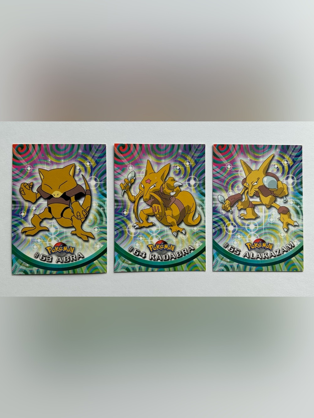 Pokémon Topps Abra, Kadabra and Alakazam